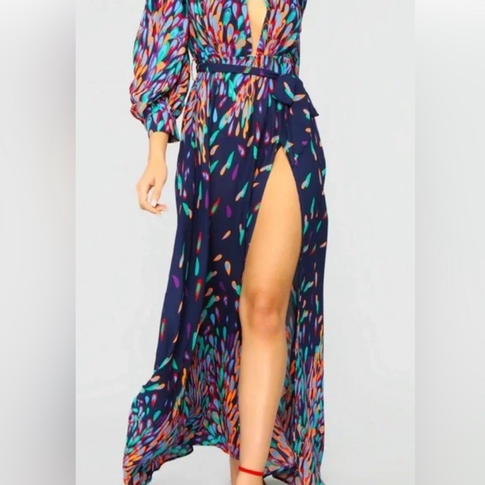 Fashion Nova Wings of a Feather Maxi Dress 🦚🦚🦚